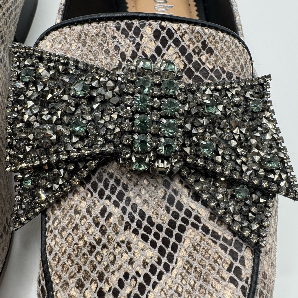 Farylrobin Elton Bow Snakeskin Flats 8 - Picture 9 of 12
